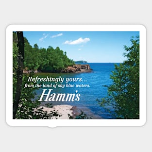 Refreshingly Yours—Hamm's Sticker